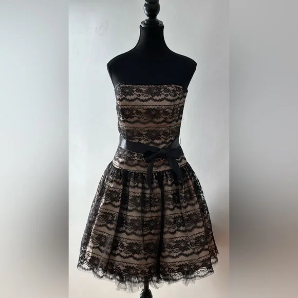 Jessica McClintock by Gunne Sax vintage strapless lace dress - Picture 1 of 1